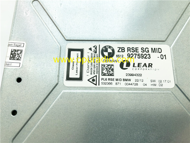 PL6 RSE MID 9275923 ZB for BMW F10 F11 F07 GT Rear DVD player 5 series 9242879 9267560