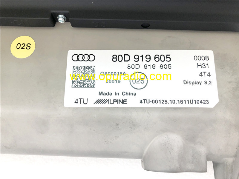 8W0919605 Display 8.2 inch Alpine Screen Infomation Monitor for 18-20 Audi A4 S4 B9 A5 S5 F5 RS5 MIB HIGH 8.2 Q5