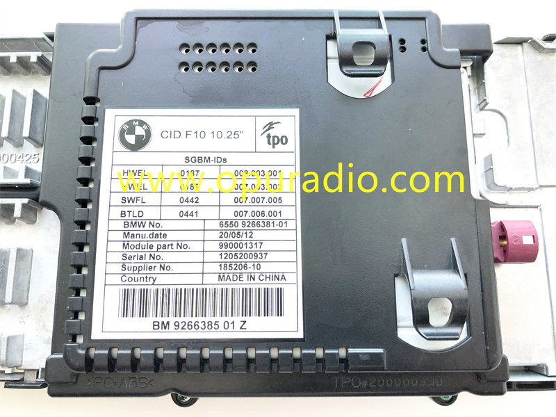 BM 9266385 CID 10.25 Display for BMW 5 series GT F07 CIC Navigation 6550 9210411 Bordmonitor