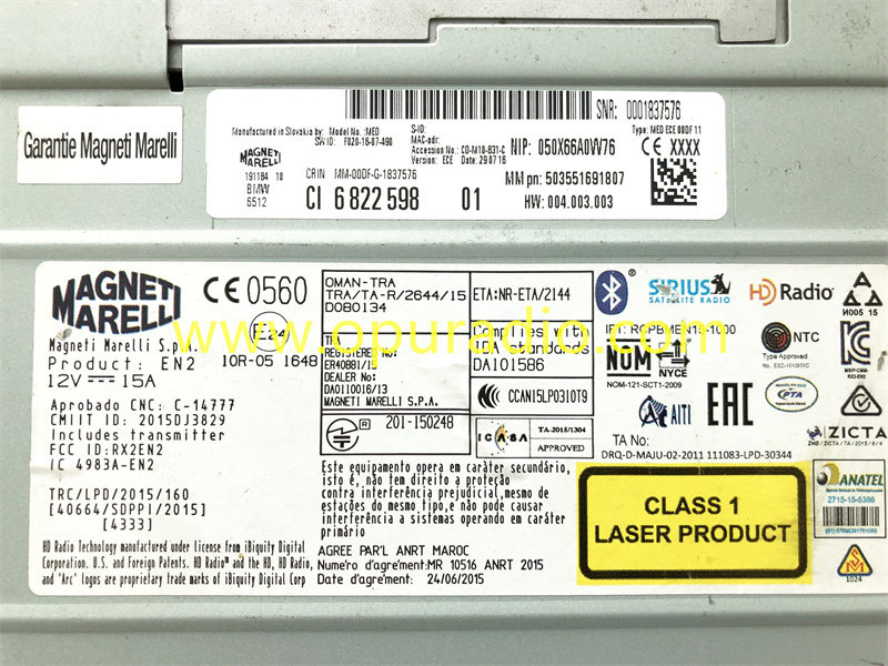 Magneti Marelli CI 6822598 CD Player for BMW X3 F25 1 3 5 6 series NBT Radio