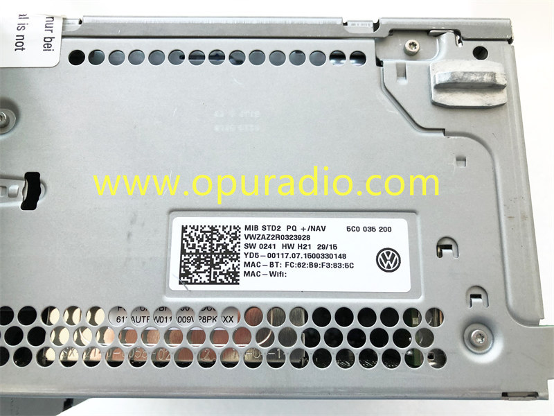 MIB STD2 PQ NAV 5C0035200 RADIO for 2018-2019 VW Jetta Tiguan AM FM CD Player Touch Display