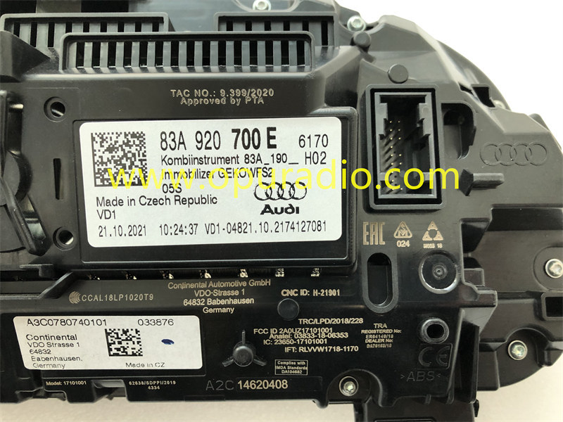 83A920700 Cluster for 2018-2020 Audi Q3 F3 F3B tfsi Speedometer Cluster Dash