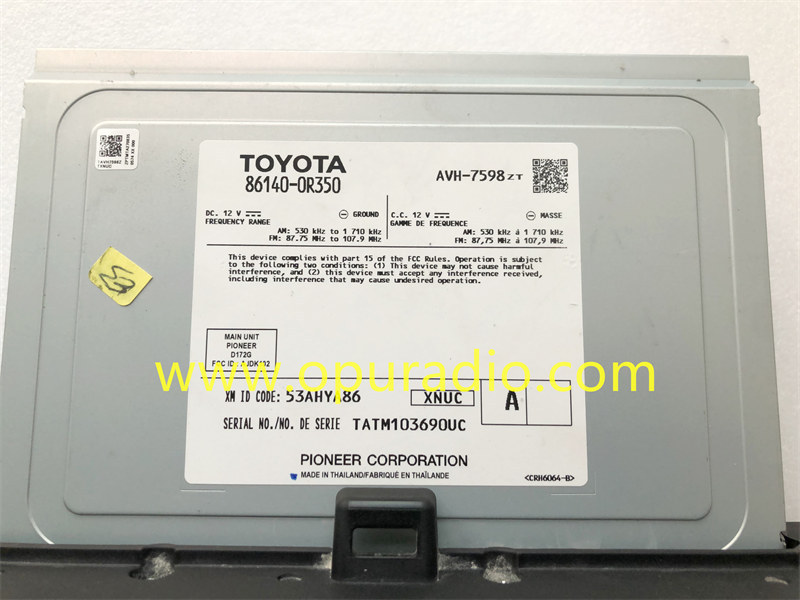 86140-0R350 PIONEER RADIO FOR 2019-2021 TOYOTA RAV4 TOUCH SCREEN NAVIGATION ENTUNE 3.0 CARPLAY