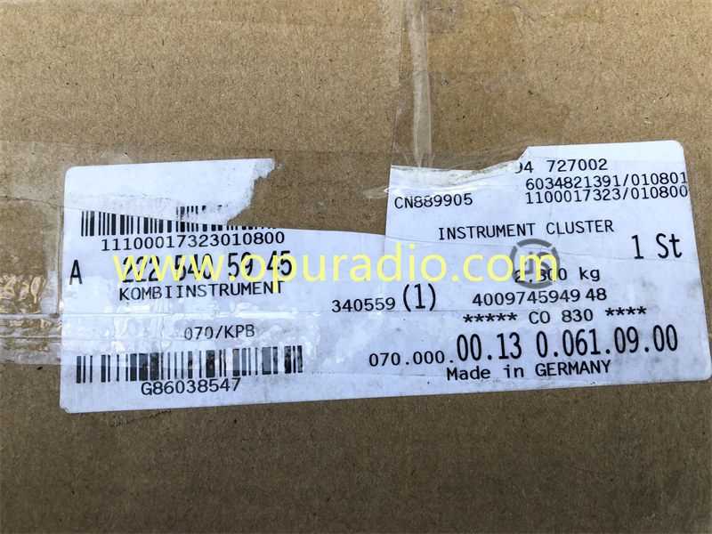 A2225405945 Speedometer for Mercedes Benz W222 S-Class RHD Dashboard Full Display Instrument