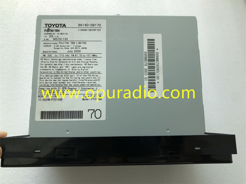 FUJITSU TEN RADIO RECEIVER TOUCH DISPLAY 2019 2020 TOYOTA SIENNA 86140-08170 Carplay
