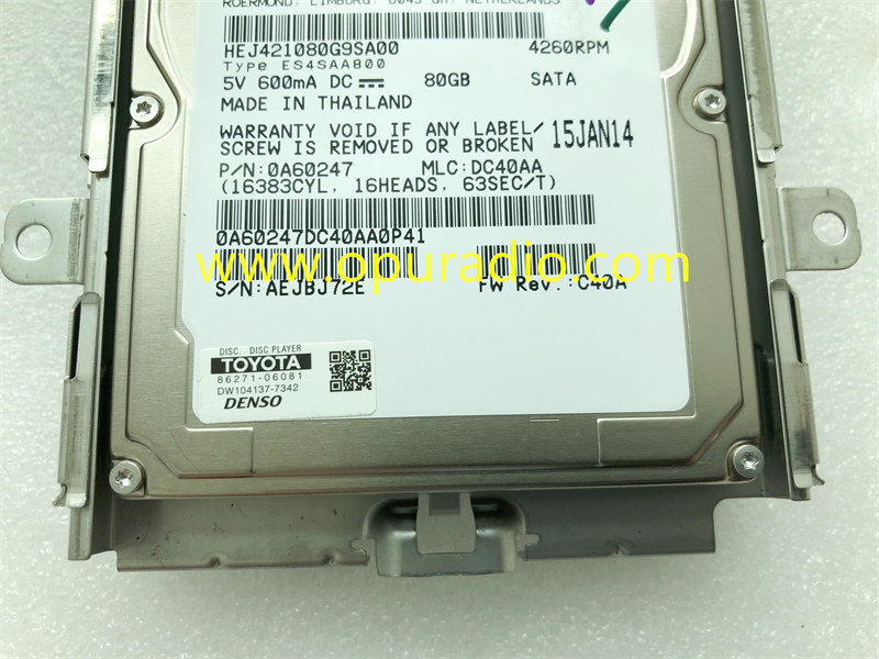 HEJ421080G9SA00 80GB HDD FOR 2012-2014 TOYOTA DENSO NAVIGATION LEXUS