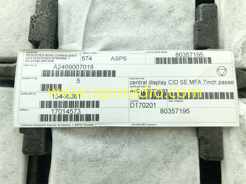 A2469007018 Central Display CID 7inch for 2015-2017 Mercedes CLA A B Class W117 W176 W246 AMG