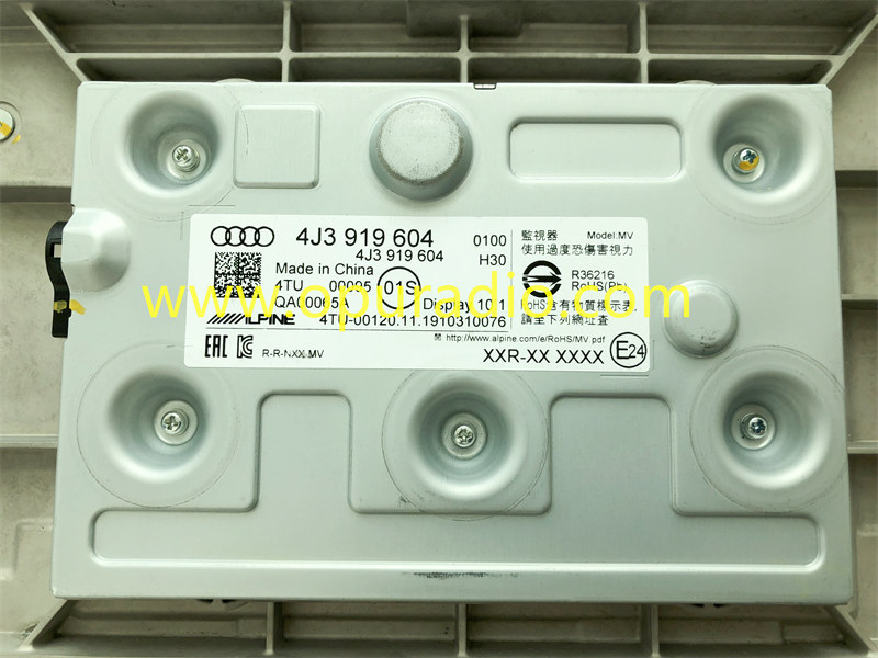 4J3919604 ALPINE 10.1 Display Touch Screen for Audi E-tron Car Navigation