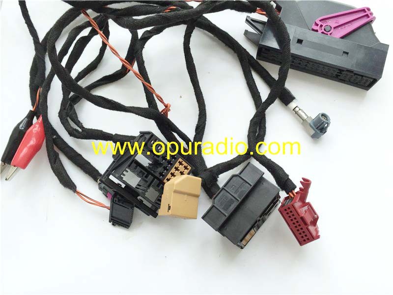 Wiring Harness cables for power on Bench Audi MMI 3G 3G+ car navigation CD DVD player SD Phone MAP Bluetooth
