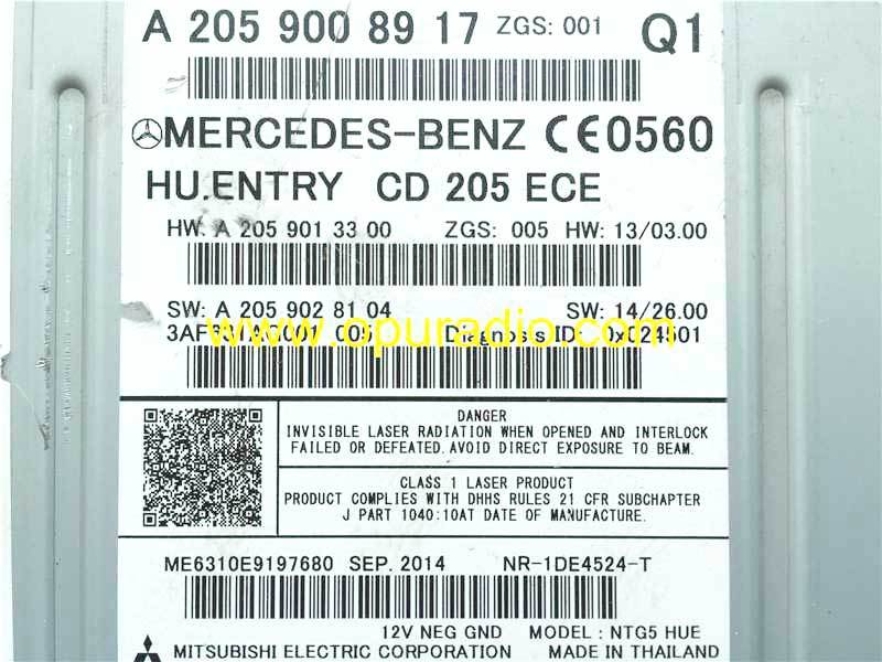 A2059008917 Head Unit for 2015-2017 Mercedes Benz W205 C class ENTRY CD 205 ECE Radio Navigation C220 C300 C400 C450 C63 car audio