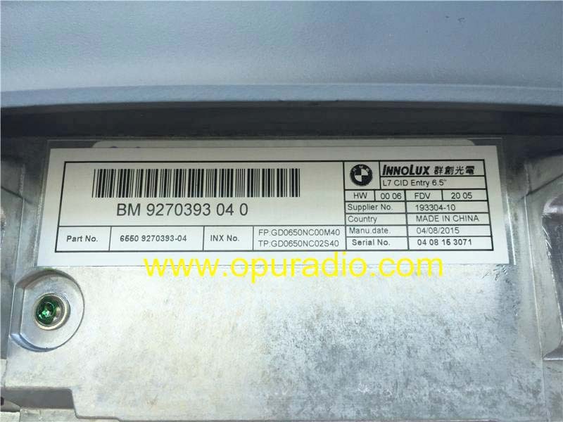 BM 9270393 L7 ENTRY 6.5INCH Display Screen for BMW F30 F31 F32 F33 F34 GT 3er 320D 328i 335i F80 F82 F83 4er 420D 428 435 M3 M4 Coupe 4 Central Inform