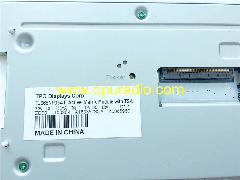 TPO Display TJ065NP03AT LCD Monitor with touch screen Digitizer for VW car radio Audio Media CD Player