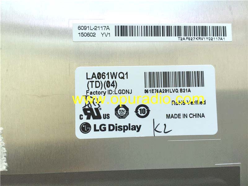 LG Display LA061WQ1 (TD)(04) LCD Monitor with touch screen Digitizer for 2014 2015 2016 Toyota Camry 86140-06190 XLE Fujitsu Ten 86100-06031