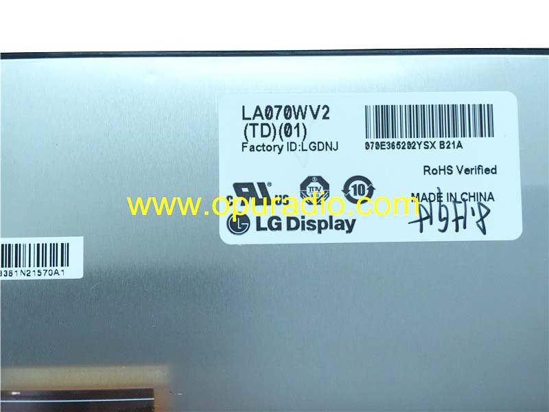 LG Display LA070WV2 (TD)(01) TD01 LCD Monitor with touch screen for Toyota Grand Prius 15-16 Tundra 86140-0C120 HD Radio XM Camera Audio