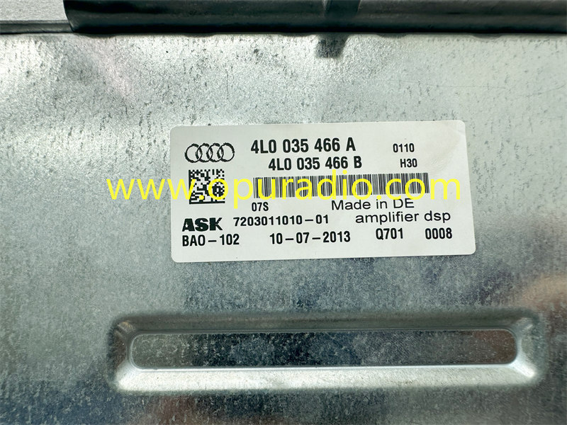 2010-up Audi Q7 4L Bang Olufsen amplifier 4L0035466A MMI 3G MultiMedia ASK AMP