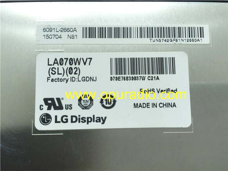 LG Display LA070WV7 SL02  Monitor Display for 39710-TBA-A11 2016-2018 HONDA CIVIC