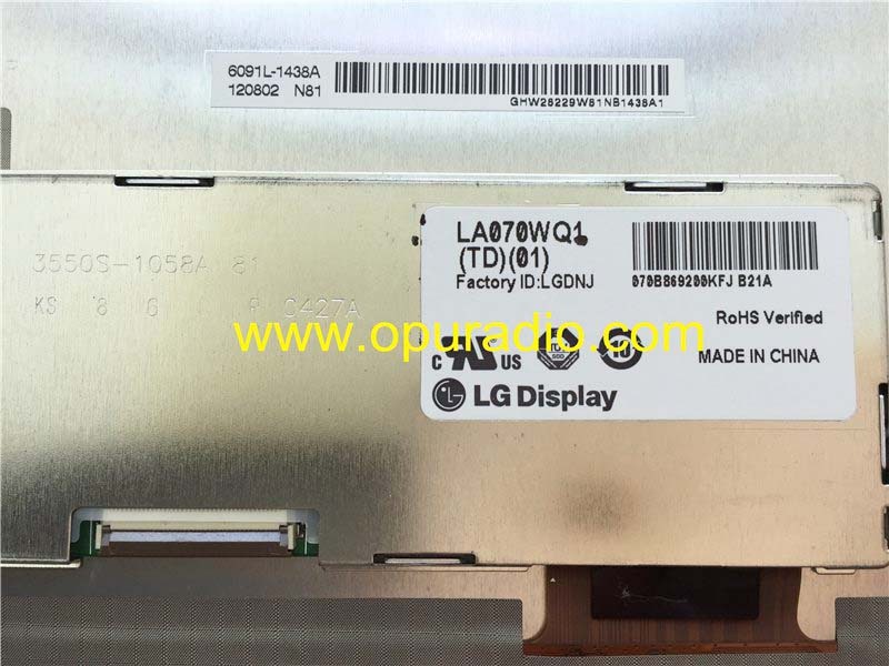 LG Display LA070WQ1 TD01 (TD) (01)  Monitor Screen for GM Opel Vauxhall Insignia NAVI 600 car Radio CD player Navigation GPS BOSCH