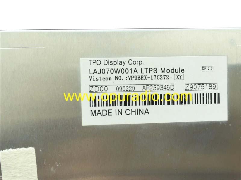 TPO Display LAJ070W001A LTPS Module LCD Monitor Screen for 2009 Ford Galaxy DVD player Entertainment Audio