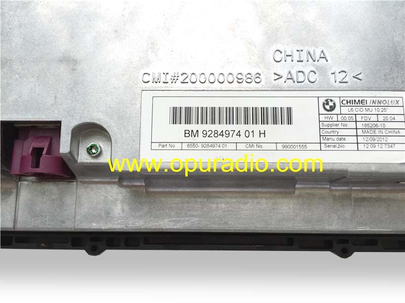 BM 9289008 BM 9321013 01 9284974 LCD Display  Monitor L6 CID MU 10.25Inch for BMW 5 Series F10 F11 F18 NBT GPS NAV BT 520LI 525LI 520I