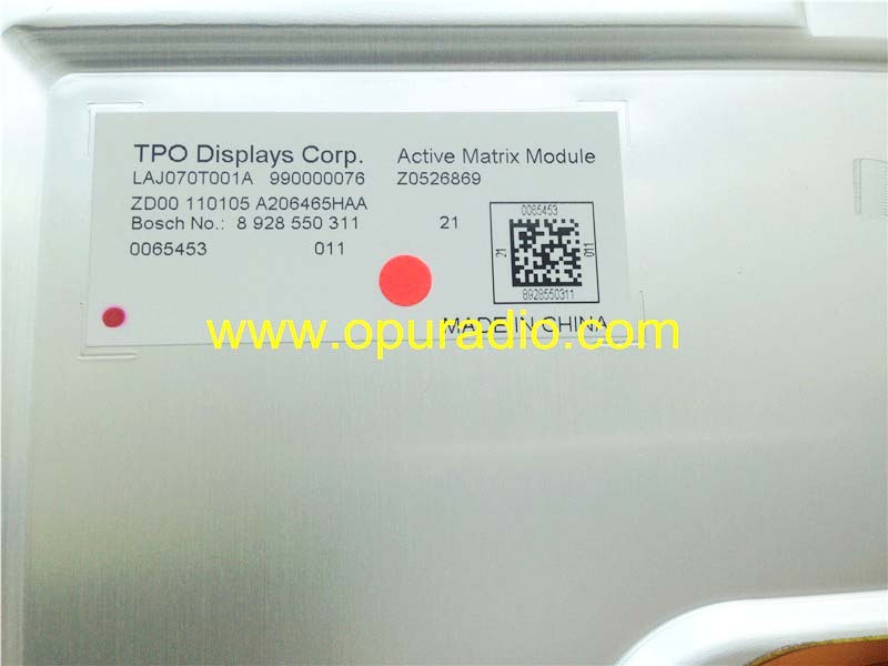 TPO Display LAJ070T001A LCD Monitor screen Active Matrix Module for Volvo S60 Bosch CD navigation systems