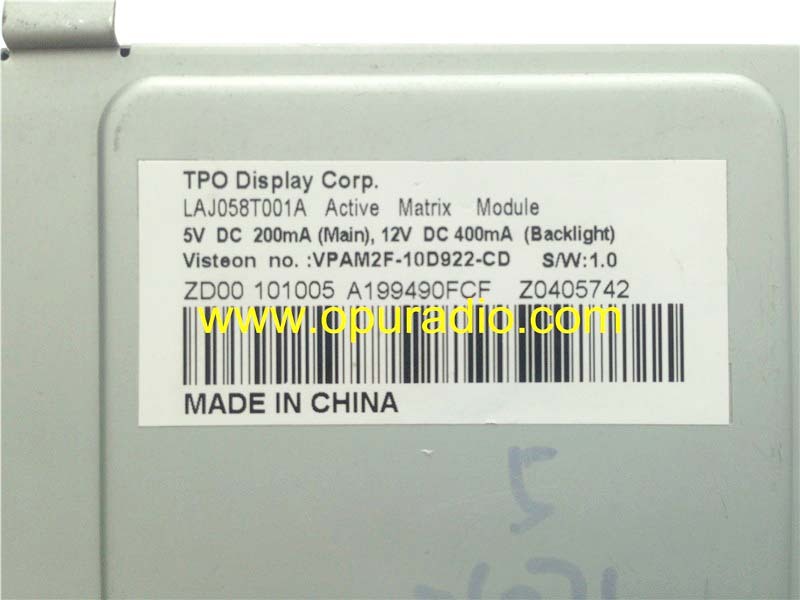 TPO Display LAJ058T001A LCD Monitor screen for Ford Kuga Instrument Dash Speedometer Focus ST Turbo car Cluster