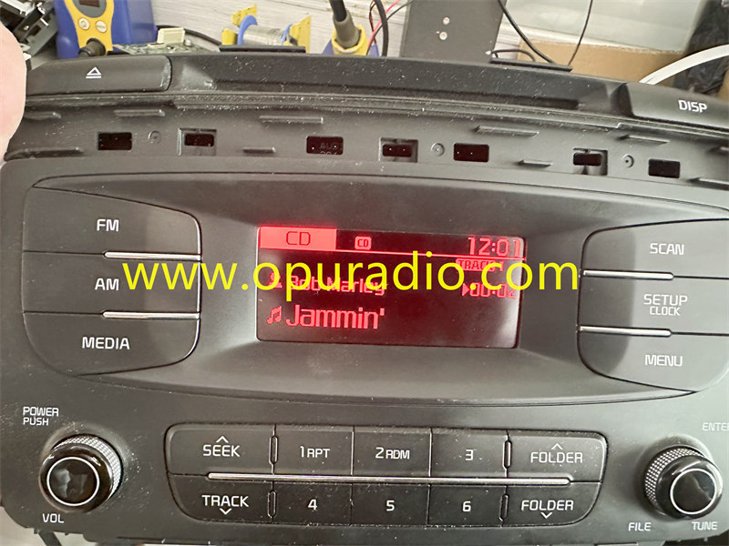 TFT2N2231-E LCD Display for Hyundai KIA Car CD Player MOBIS Radio RED Screen