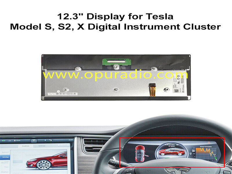 12.3 Display Screen for Tesla Model S S2 X Digital Instrument CLuster Speedometer