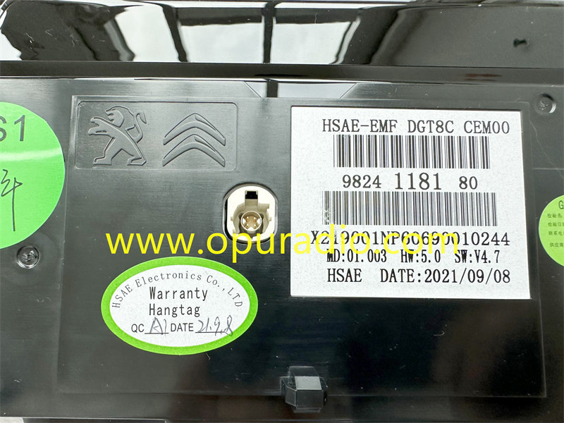 HSAE-EMF DGT8C 9824118180 for 2022 Peugeot 3008 car navigation 8 INCH touch screen