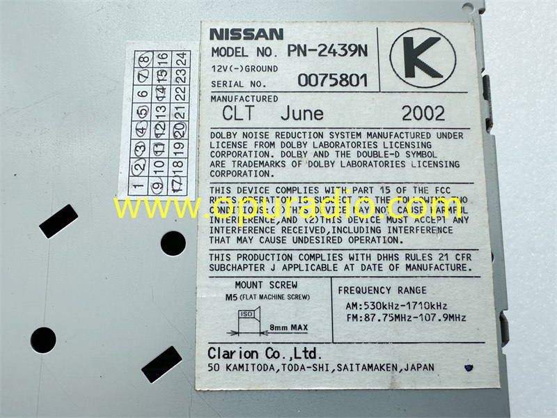 Nissan Infiniti BOSE RADIO 6 cd cassette PN-2439N CR190 Pathfinder