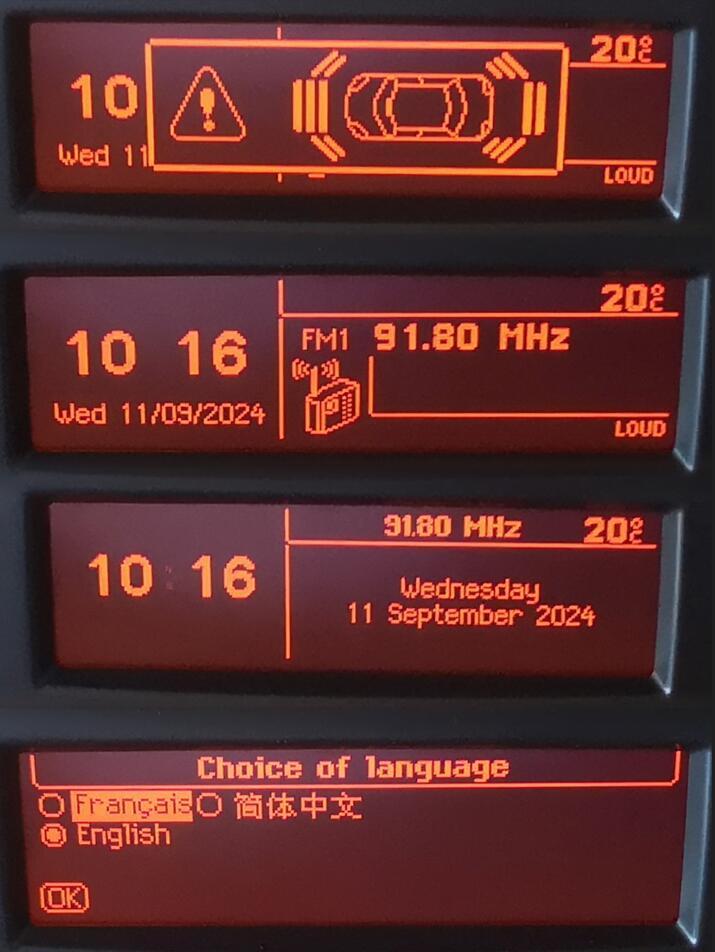 Peugeot 3008 Orange LCD display for Car CD player
