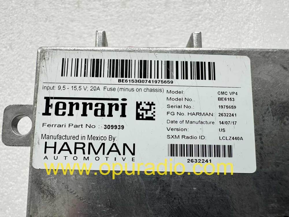 Repair Ferrari FF California T RADIO unit Becker NIT 309939 HARMAN BE6153
