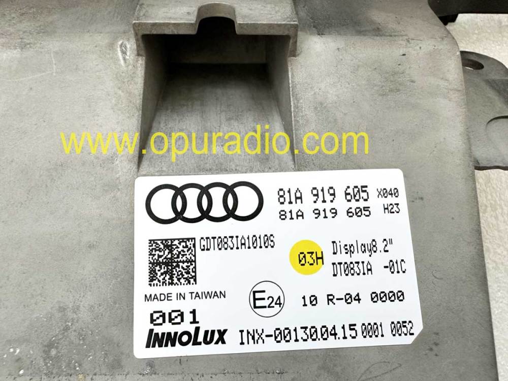Audi Q2 GA Display Monitor Touch Screen Unit Navigation 8.2 inch 81A919605 MULTIFUNCTION