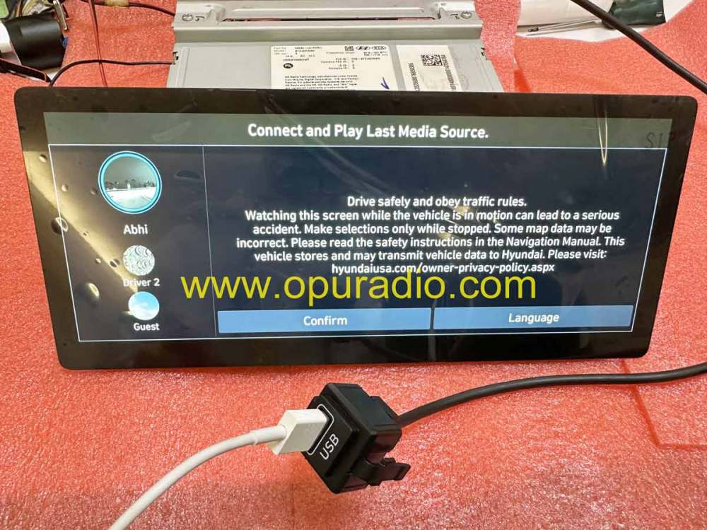 USB Hub with power Harness for test Navigation Radio on bench for all 2019-2023 KIA Hyundai carplay