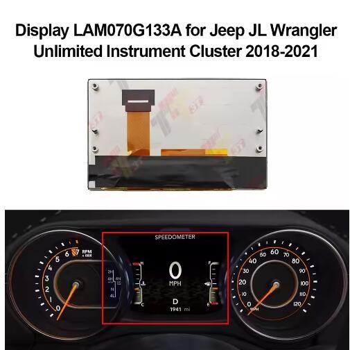 LAM070G133A Display for 2018-2022 JEEP JL Wrangler Full Digital Instrument Speedometer Cluster