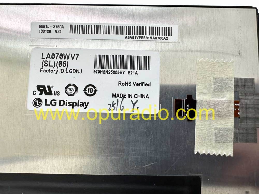 LA070WV7 SL06 Touch Screen for 2017 2018 Chevrolet TRAX CarPlay RADIO DISPLAY OEM 84388577