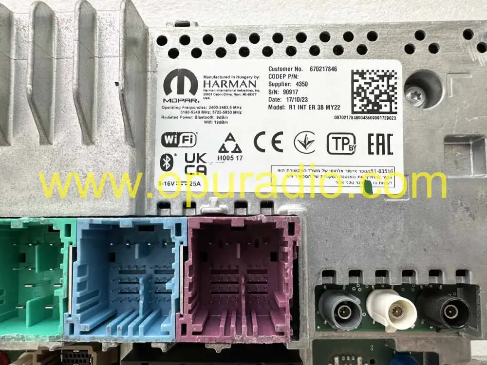 21 Jeep Compass Rfh Module HARMAN NAVIGATION MODULE R1 INT MY22 21-23 JEEP COMPASS GRAND CHEROKEE ...