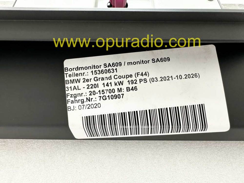 65505A065D3 MULTIFUNCTION DISPLAY 2021-2024 BMW 235i F44 2er Grand Couper MGU Bordmonitor SA609