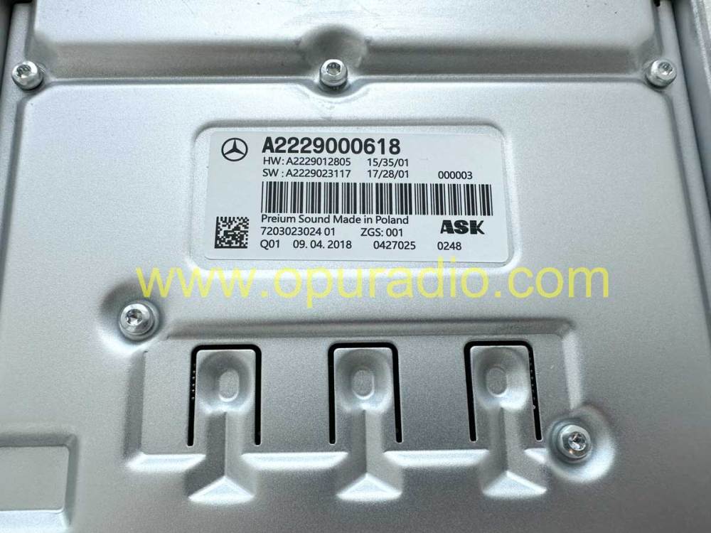 2014-2017 Mercedes W222 S Class S550 W205 C Class C300 Burmester ASK Premium Sound Amplifier A2229000618