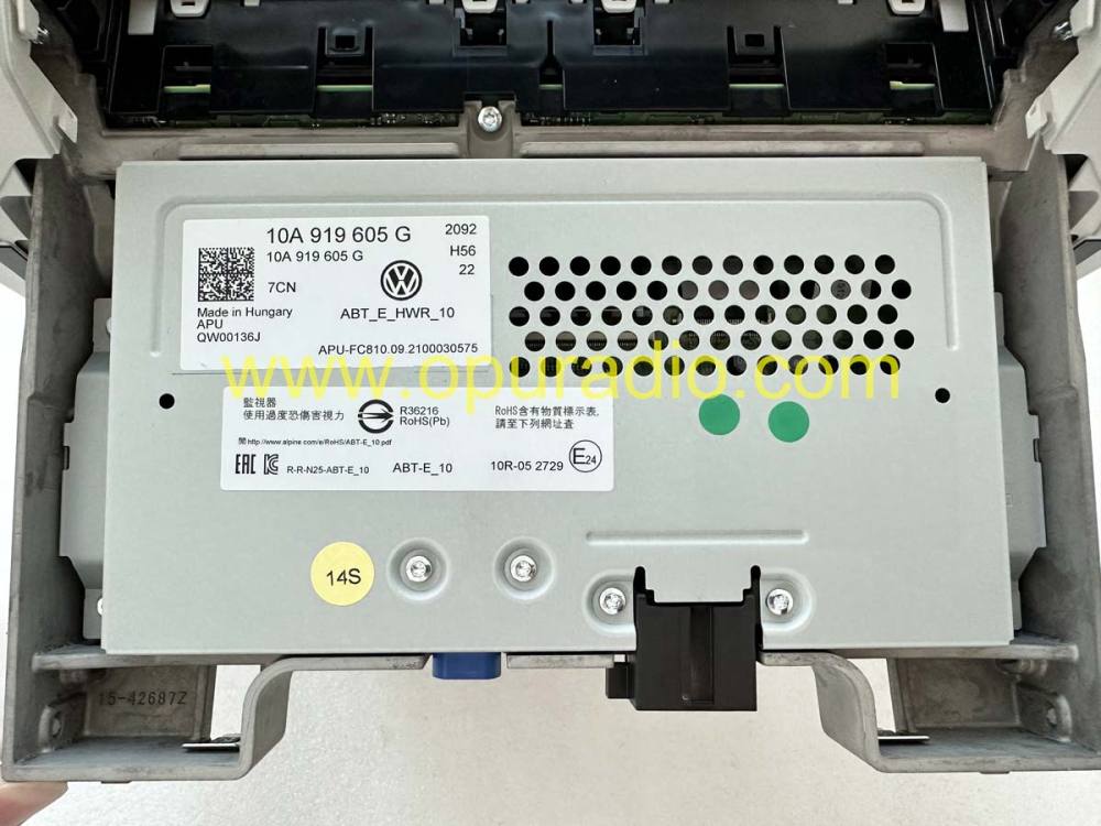 10A919605G Touch Screen Multimedia GPS volkswagen ID.3 White VW 10inch