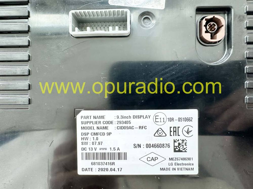 CID09AC-RFC 9.3 INCH DISPLAY Touch Screen for 2023 24 Renault Megane Car navigation