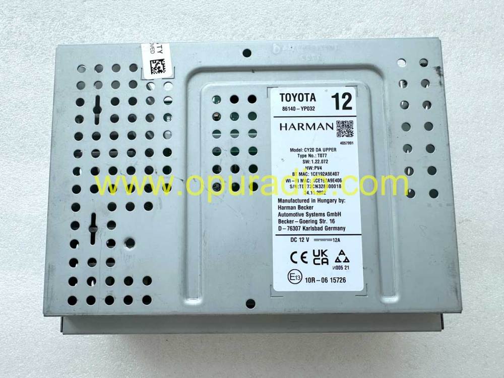 Mainboard HARMAN 86140-YP032 2022-2024 TOYOTA Yaris Cross Car Navigation