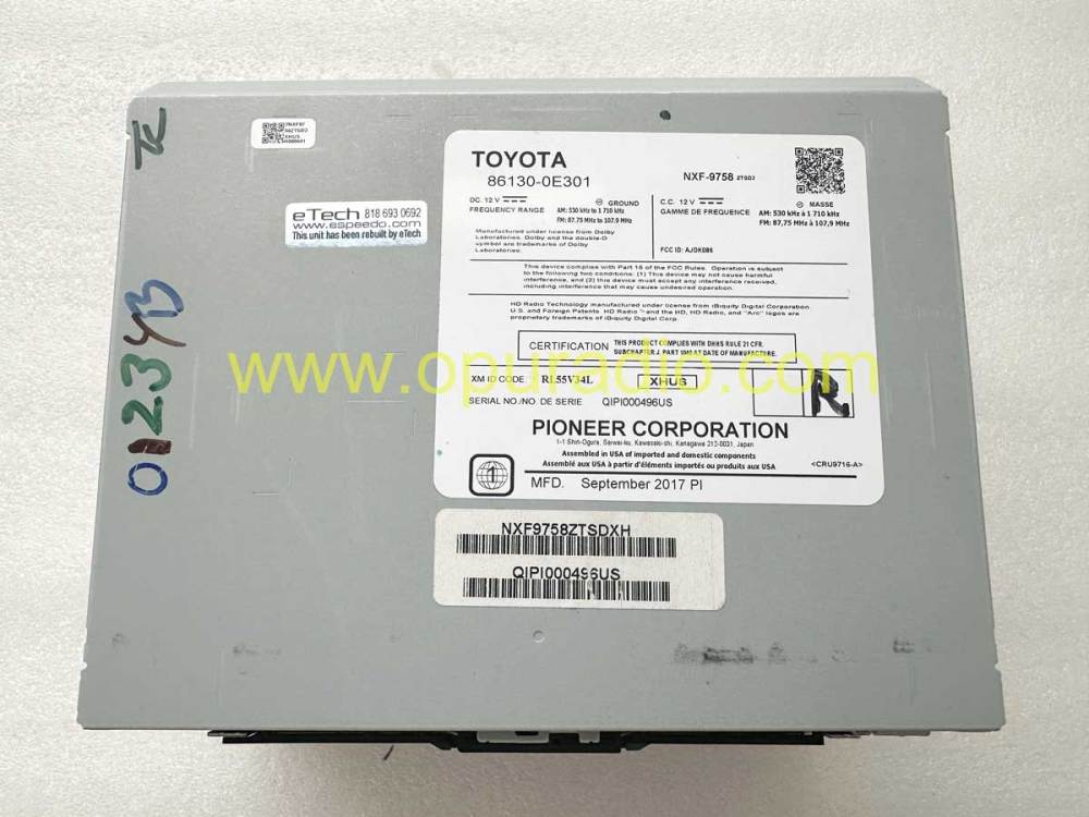 Repair Service TOYOTA 86280-0E301 2017-2019 LEXUS RX350 RX450 RX450H HYBRID