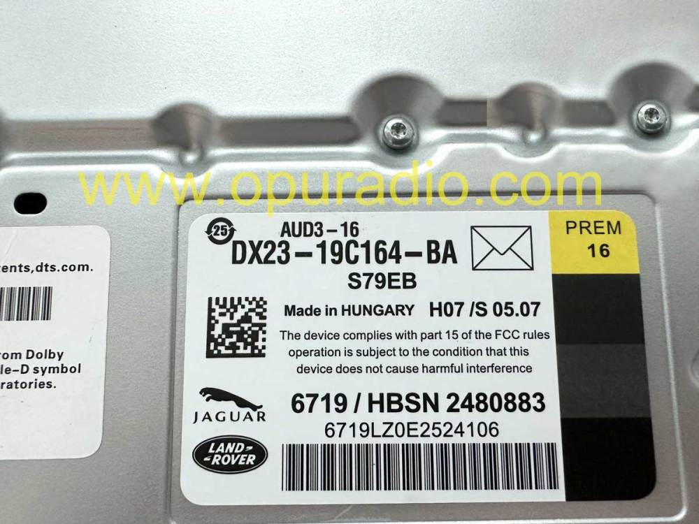 2012-2016 LAND ROVER RANGE ROVER JAGUAR F TYPE XJ AMP STEREO AUDIO AMPLIFIER DX23-19C164-BA