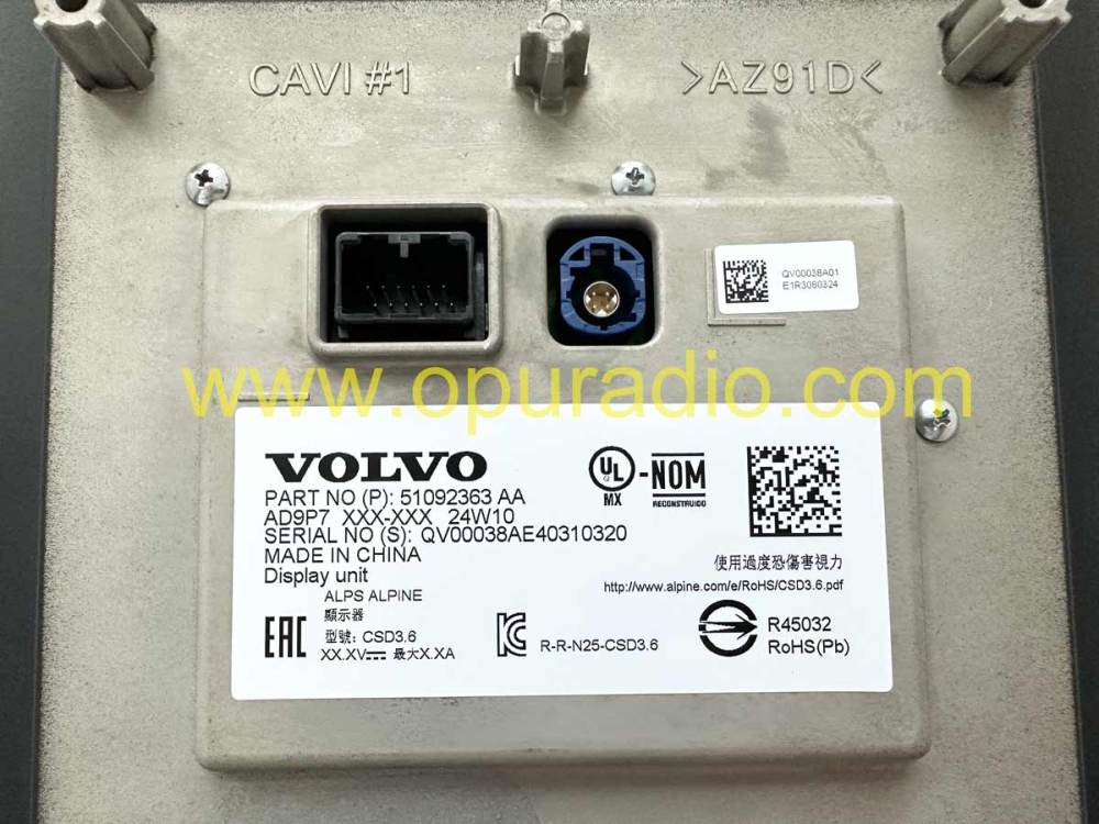 2025 2026 VOLVO XC90 XC60 S90 9INCH touch Screen Car Navigation Info Display