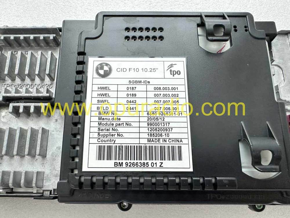 2009-2010 BMW 5 Series GT Central Information Display CID F07 10.25 CIC BM 9266379