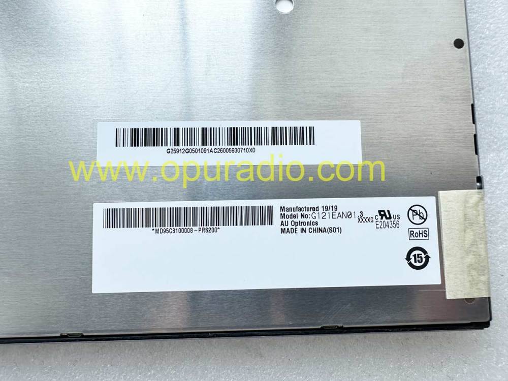 Label closeup G121EAC01.0 display for Humminbird HELIX 12 G3N