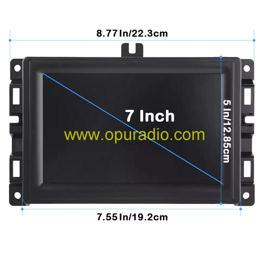 7 inch dimension measurement diagram for Jeep Compass Uconnect VP2 touch screen replacement