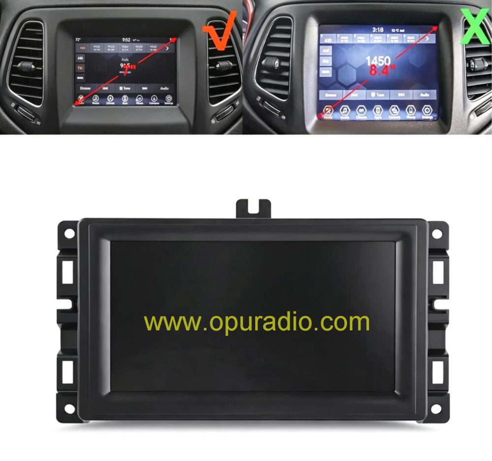 7 inch vs 8.4 inch screen fitment comparison for Jeep Compass Uconnect VP2 radio navigation 2017-2020