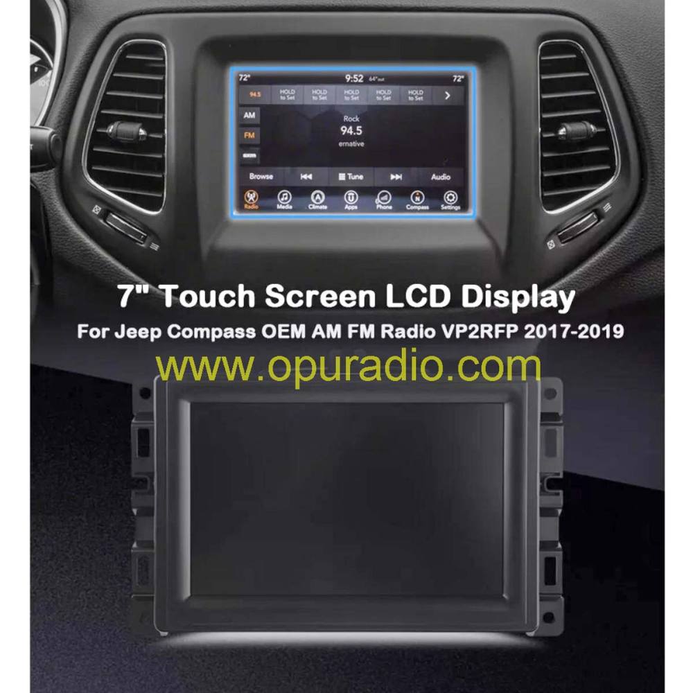 7 inch touch screen LCD display for Jeep Compass Uconnect VP2 radio navigation replacement part