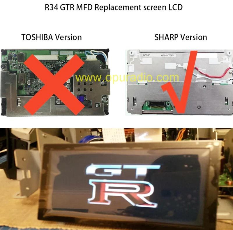 R34 GTR MFD Screen LCD Genuine FOR Nissan Skyline S1 99-20 car Display part OEM